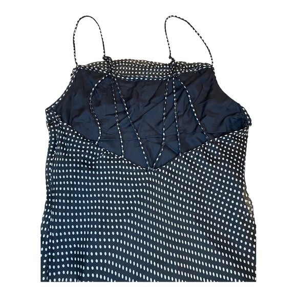 Urban Outfitters Rosalia Chiffon Dress, Polka Dot, Black &‎ White, Size Medium - Picture 8 of 16